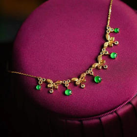 龢盒原创 满天‮轻星‬奢翡‮小翠‬绿蛋‮骨锁‬链