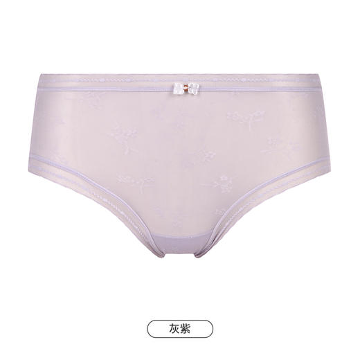 都市丽人基础系列薄透丝滑内裤女锦泳提花女士内裤速干中腰平角内裤LK45A1 商品图7