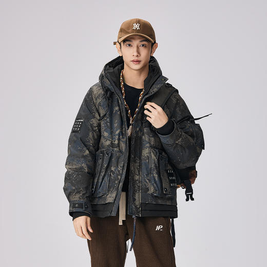 HX 冬季短款带帽羽绒服新国标90白鸭绒宽松/Z100340016101/02 商品图3