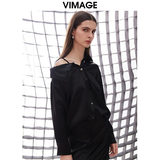 VIMAGE纬漫纪春季新款时尚大方修身显瘦通勤衬衫V2109704 商品图2