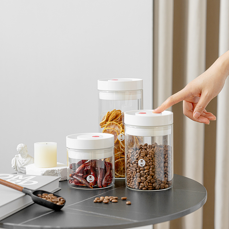 新款泰摩咖啡真空玻璃密封罐