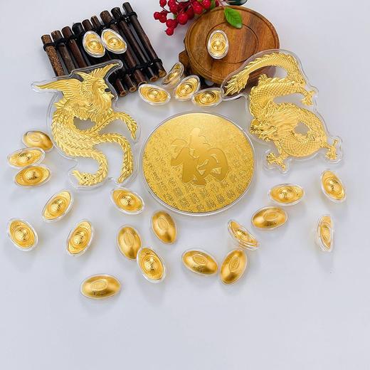 【限时克减150元】足金999 #婚庆 龙凤双喜金元宝摆件礼盒婚庆礼盒陪嫁嫁妆新婚订婚摆件礼盒（配精美包装/手提袋、NGTC国检证书）(ATBJ00010)（预售产品下单后不退款不退货不换货不补差价） 商品图4