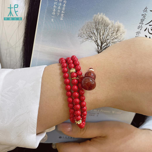 朱砂红玛瑙三圈扩香手串/项链 新年 九运红火设计 商品图2