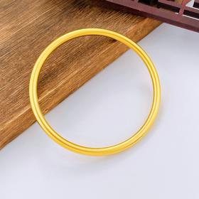 【限时克减150元】足金999.9 【油亮实心】古法传承(面宽约3.6-3.8mm)古法光圈古法素圈固口古法手镯(GFSZW00020-05)（预售产品下单后不退款不退货不换货不补差价）