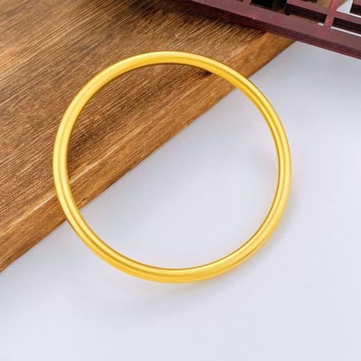 【限时克减150元】足金999.9 【油亮实心】古法传承(面宽约3.6-3.8mm)古法光圈古法素圈固口古法手镯(GFSZW00020-05)（预售产品下单后不退款不退货不换货不补差价） 商品图0