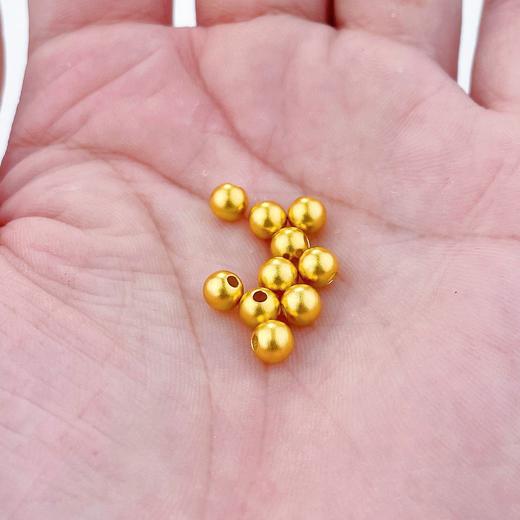 【限时克减150元】【转运珠】足金999 【无成色字印】古法散珠转运珠约3.8-4.2mm圆珠佛珠转运珠光珠/10粒(OGFSC00031)（预售产品下单后不退款不退货不换货不补差价 商品图2