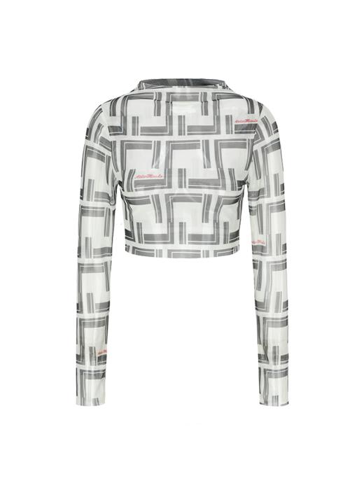 【心动记号】品牌定制字母印花透肤短上衣 商品图4