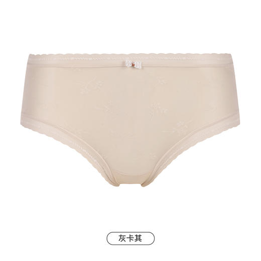 都市丽人基础系列薄透丝滑内裤女锦泳提花女士内裤速干中腰平角内裤LK45A1 商品图6