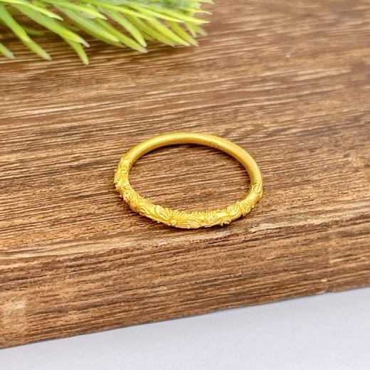 【限时克减150元】足金999.9 古法实心固口紫荆花圈戒樱花戒指(AIGFJZ00045-2)（预售产品下单后不退款不退货不换货不补差价（预售产品下单后不退款不退货不换货不补差价 商品图1