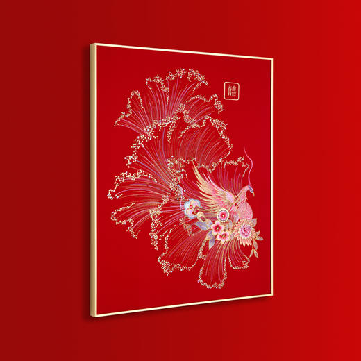 多喜爱婚庆刺绣装饰画  喜嫁装饰系列 比翼情深cs 商品图3