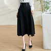 剩S/M/XL 米思阳2026春季新款气质时尚黑色半身裙高腰修身褶皱a字裙女0210 商品缩略图1