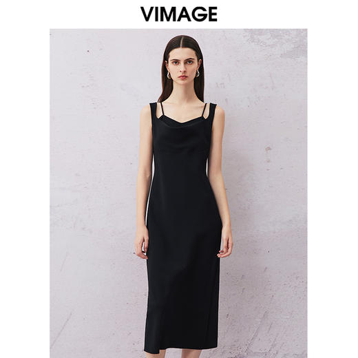 VIMAGE纬漫纪夏季新款显瘦洋气吊带连衣裙V2107709 商品图0