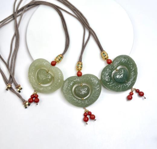 水青吊坠-双面云纹爱心 商品图0