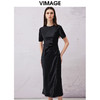 VIMAGE纬漫纪夏季新款时尚纯色气质收腰显瘦法式优雅连衣裙V2107707 商品缩略图3