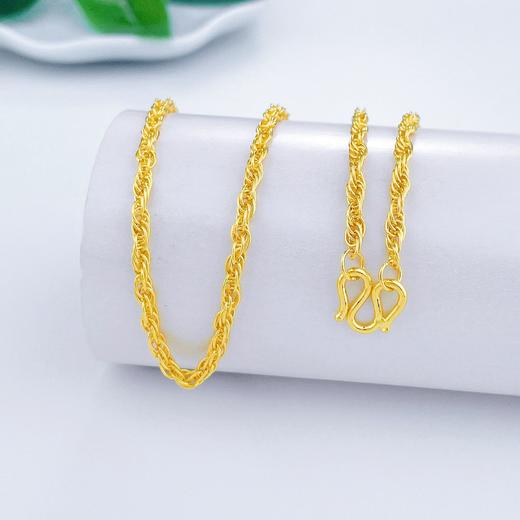 【限时克减150元】足金999.9 仿绳链项链(XL00009-04)补差价）补差价）预售产品下单后不退款不退货不换货不补差价 商品图1