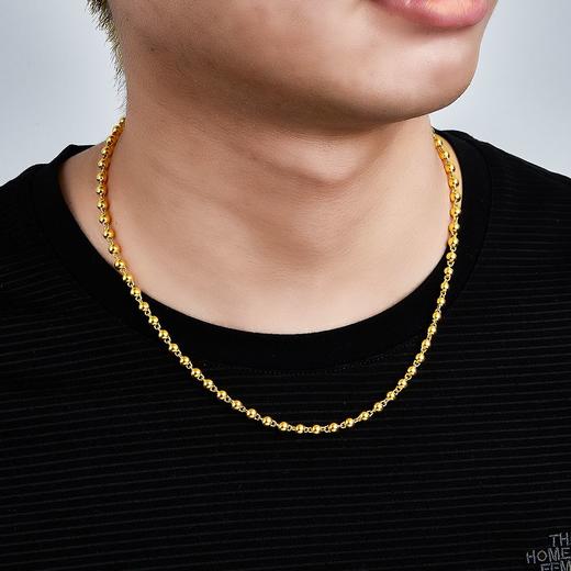 【限时克减150元】足金999.9 光珠链纯光珠(约4.1-4.5mm)纯圆珠项链佛珠项链(XL00003-03)预售产品下单后不退款不退货不换货不补差价 商品图2