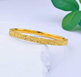 【限时克减150元】足金999.9 #碎碎冰  【精品】实心固口四方手镯碎碎冰手镯满天繁星手镯(AISZ00508-3)（预售产品下单后不退款不退货不换货不补差价）