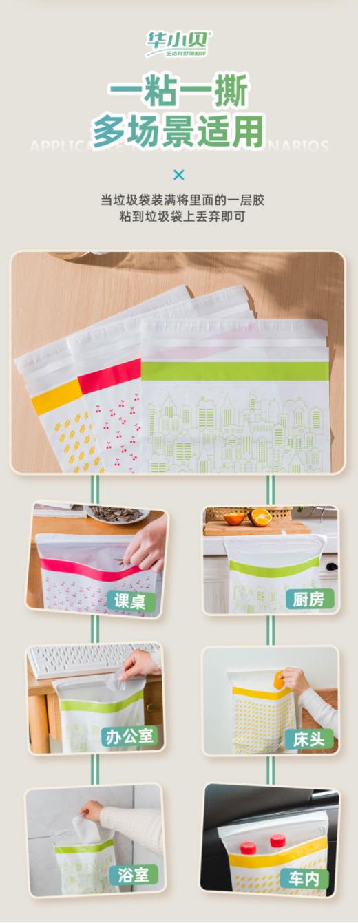💥【华小贝加厚车载桌面垃圾清洁袋】😉PE加厚材质，韧性强，装再多不怕渗漏，✨容量大、垃圾收纳两不误，干湿两用，🥬 商品图2
