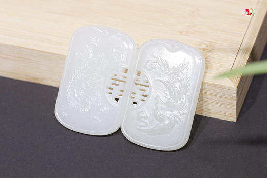 和田白玉【龙凤】对牌 配精美挂绳 商品图1