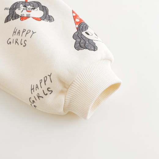 马克珍妮冬装新款 女童高领条纹卡通女孩摇粒绒卫衣 232126 商品图4