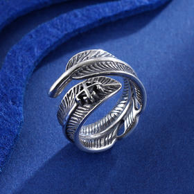 子佩集S925银【威凤一羽】戒指【YH08400037-2】仿古2401