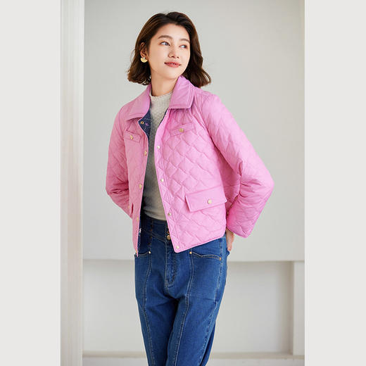 【鹅绒】乔万尼双面穿羽绒服鹅绒新品小个子短款外套ET4T028 商品图3