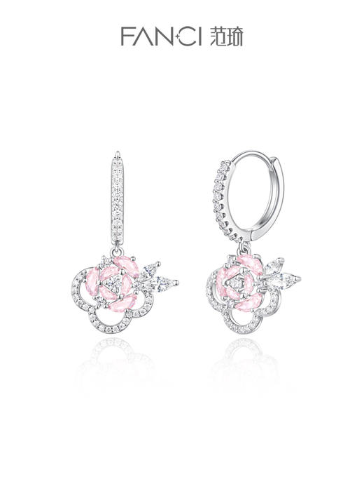 【玫瑰之语耳圈】Fanci范琦银饰 玫瑰系列 女轻奢小众设计甜美耳饰 下单即赠精美礼盒+顺丰空运+运费险 商品图0