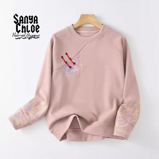 A3910 冬季新款加厚国风防风盘扣休闲百搭显瘦圆领卫衣女 商品图1