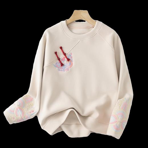 A3910 冬季新款加厚国风防风盘扣休闲百搭显瘦圆领卫衣女 商品图3