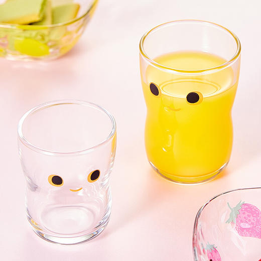 日本原装Aderia笑脸水杯套装石塚硝子饮料杯玻璃杯（一大一小） 商品图3