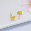【限时克减150元】足金999 #九紫离火 (足金999字印)5G黄金镂空仿钻蝴蝶耳钉(5GES00643)（预售产品下单后不退款不退货不换货不补差价） 商品缩略图1