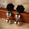 Manreya玛芮雅“黑天鹅”时尚小香风耳环/耳夹 商品缩略图0