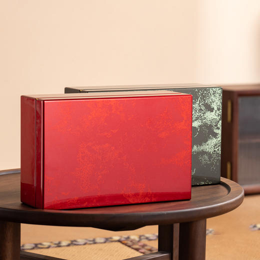 雅韵【红.实木烤漆.2合金罐（半斤）】150元1套.整箱10套 商品图5