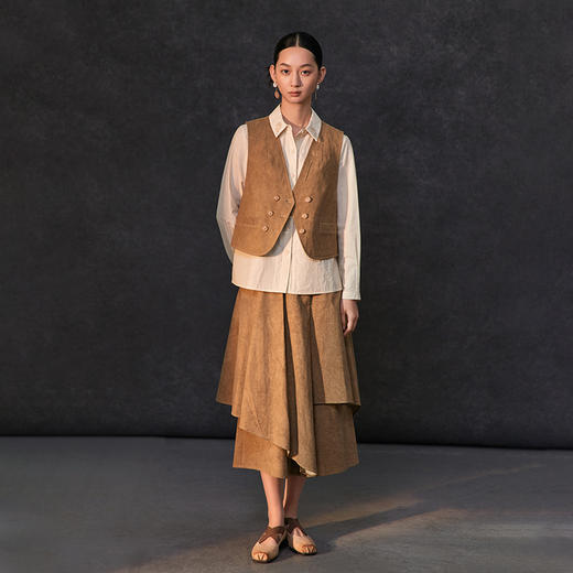 famecoc范可儿手工植物刺绣纯棉衬衫休闲长袖方领衬衣FAC1BH002 商品图2