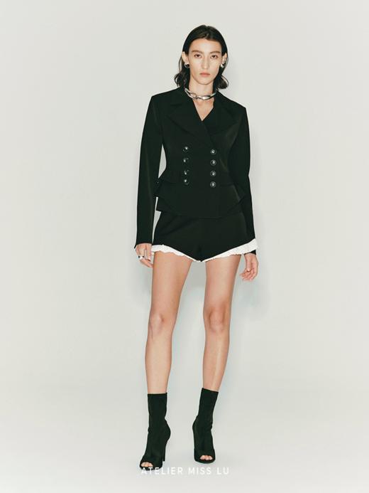 【绵密云朵】肌理泡泡纱拼接A字斜边短裤 商品图0