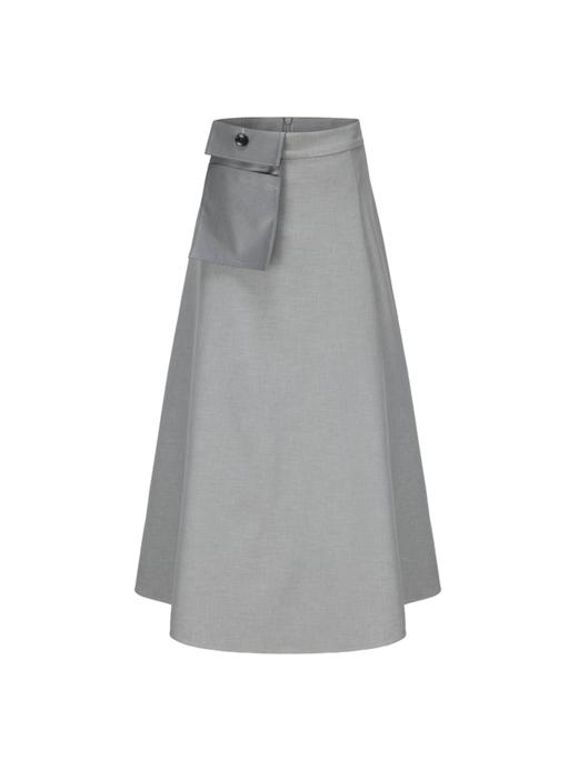 【瓦伦西亚】可拆卸口袋拼接不规则A字半裙 商品图4