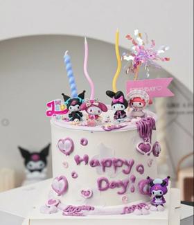 【优品系列】--加高胚三层夹心【多巴胺紫色库洛米】蛋糕