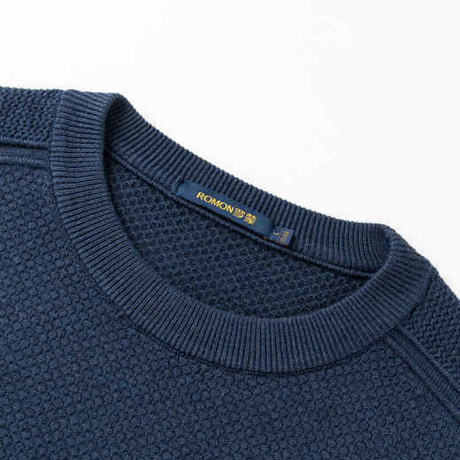 【加厚含羊毛】罗蒙秋冬菠萝提花毛衣男保暖针织衫男舒适打底衫男士毛衣男 商品图6