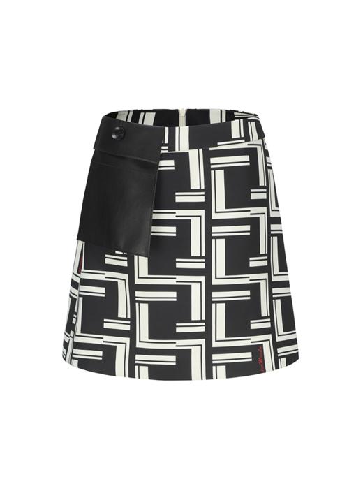 【街头素描】品牌定制字母印花可拆卸口袋A字短裙 商品图4