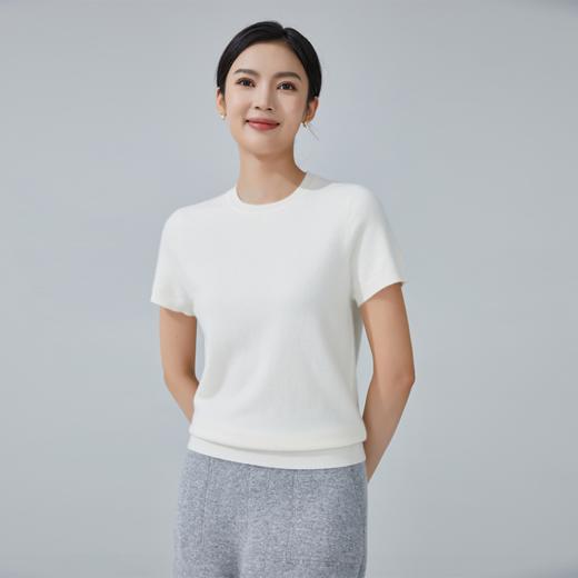 东黎 • 小山羊绒女士秋冬圆领修身短袖 3494 商品图4