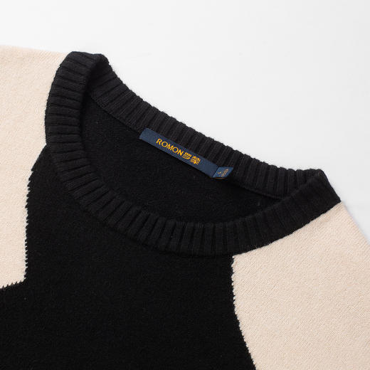 27DKLQ2310【撞色拼接】罗蒙时尚针织衫男休闲男士针织衫舒适打底衫男毛衫男毛衣 商品图4