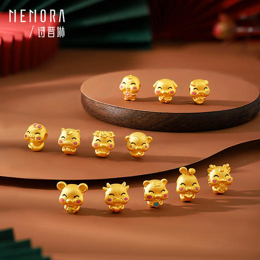 MEMORA诗普琳黄金十二生肖转运珠手链3D硬金送宝宝本命年足金手串HPE07301（线上专供） 商品图5