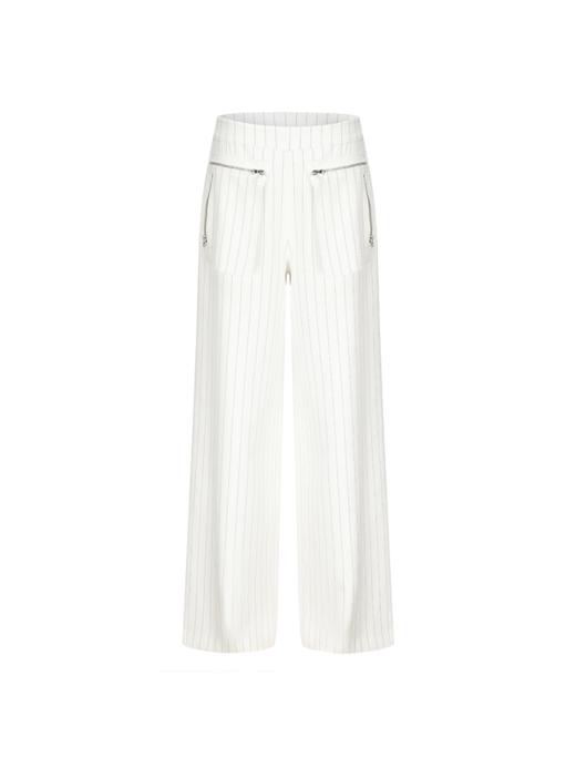 【风筝线条】可拆卸拉链口袋醋酸阔腿长裤 商品图4