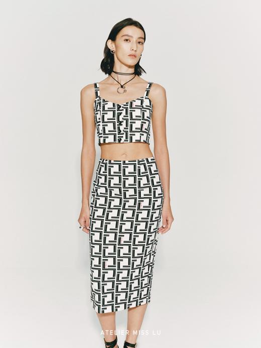 【回声】品牌定制字母印花铅笔半裙 商品图3