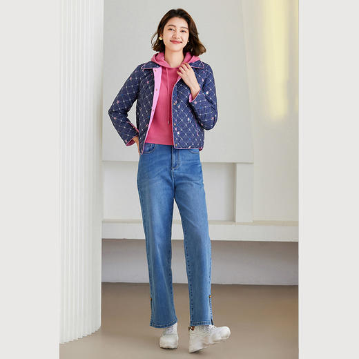 【鹅绒】乔万尼双面穿羽绒服鹅绒新品小个子短款外套ET4T028 商品图2