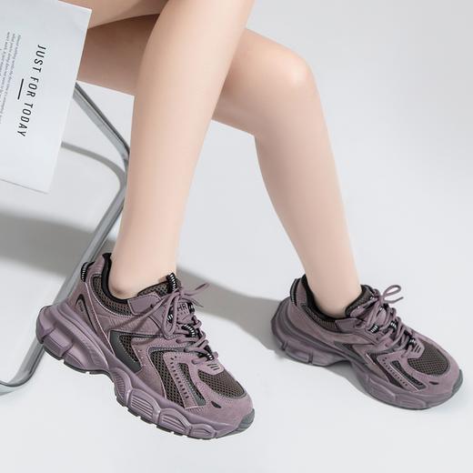 ZHR厚底老爹鞋女2024春季新款复古美拉德休闲百搭活力轻氧运动鞋 商品图11