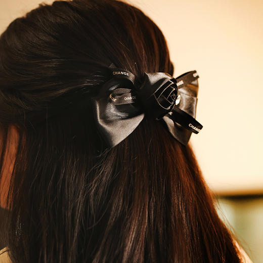 Manreya玛芮雅小香风黑色缎带发夹 商品图6