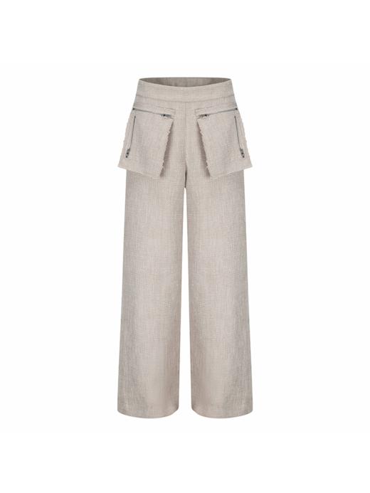 【细沙海岸】可拆卸拉链口袋阔腿长裤 商品图4