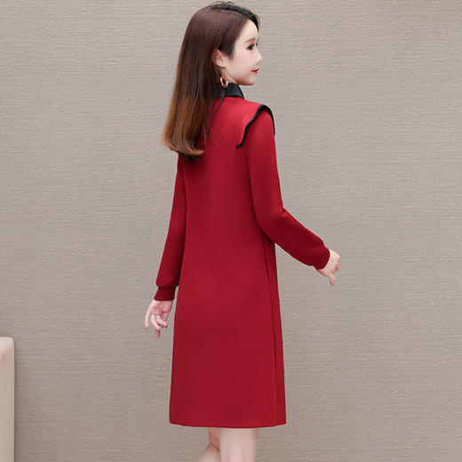 通勤时尚连衣裙，翻领修身洋气时髦大码A字裙QYM-KSY-YM2447-L 商品图2