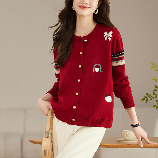 雀说短款针织开衫女毛衣外套新款小个子上衣外搭二八月AL JC-486 商品图2